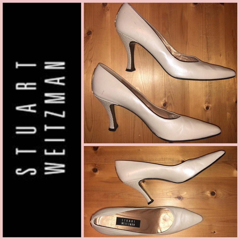 Stuart Weitzman Vintage Shimmery Ivory Pumps 10N